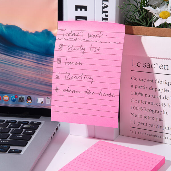 Lined Sticky Note Pads - Strong Adhesive & Repositionable