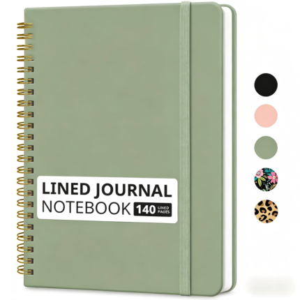 Unisex Lined Spiral Journal Notebook, 140 Pages College Ruled Hardcover Notebook for Work, Note Taking & Writing Journal, A5 Size 5.7" x 7.9"